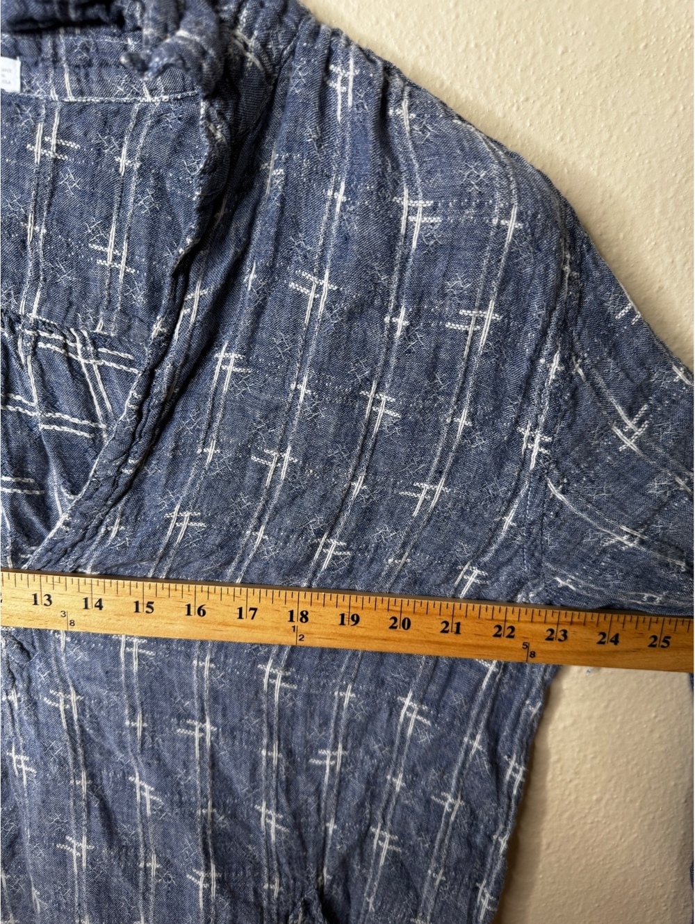 Free People x CP Shades Women’s 100% Linen Blue Print Dress Large - Picture 5 of 6